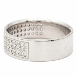 Bague demi alliance Or blanc Diamant