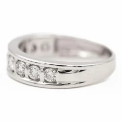 Bague demi alliance Or blanc Diamant