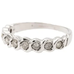 Bague demi alliance Or blanc Diamant
