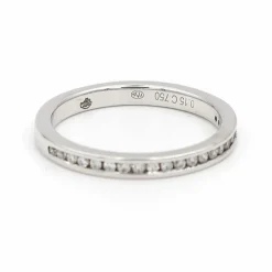 Bague Demi alliance Or blanc Diamant