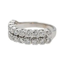 Bague Demi alliance Or blanc, Platine Diamant