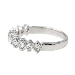 Bague Demi alliance Or blanc Diamant