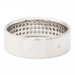 Bague demi alliance Or blanc Diamant