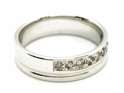 Bague Demi alliance Or blanc Diamant