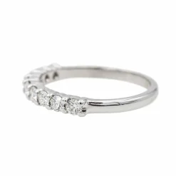 Bague Demi alliance Or blanc Diamant