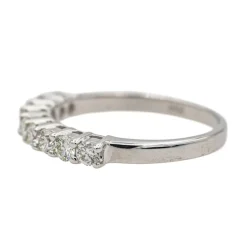 Bague Demi alliance Or blanc Diamant