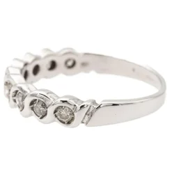 Bague demi alliance Or blanc Diamant