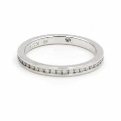 Bague Demi alliance Or blanc Diamant