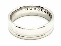 Bague Demi alliance Or blanc Diamant