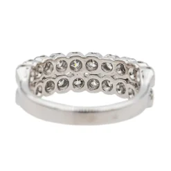 Bague Demi alliance Or blanc, Platine Diamant