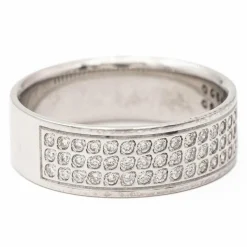 Bague demi alliance Or blanc Diamant