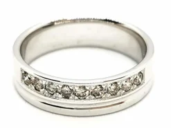 Bague Demi alliance Or blanc Diamant