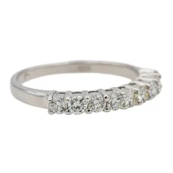Bague Demi alliance Or blanc Diamant
