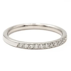 Bague demi alliance Or blanc Diamant