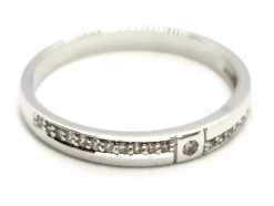 Bague demi alliance Or blanc Diamant