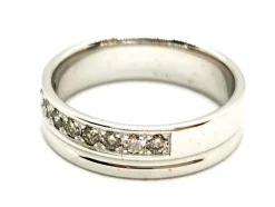 Bague Demi alliance Or blanc Diamant
