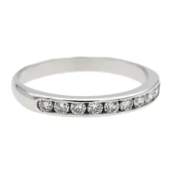 Bague Demi alliance Or blanc Diamant