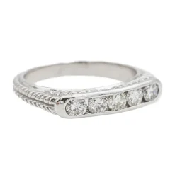 Bague Demi alliance Or blanc Diamant