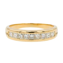 Bague Demi alliance Or jaune Diamant