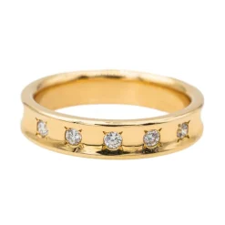 Bague Demi alliance Or jaune Diamant