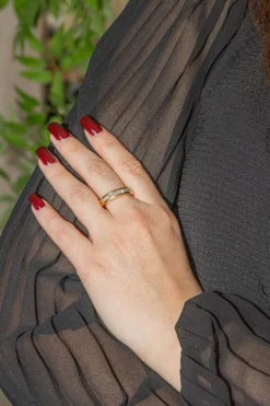 Bague Demi alliance Or jaune Diamant