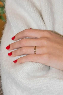 Bague Demi alliance Or jaune Diamant