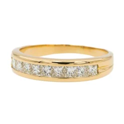 Bague Demi alliance Or jaune Diamant