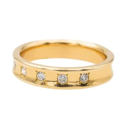 Bague Demi alliance Or jaune Diamant