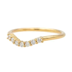 Bague Demi alliance Or jaune Diamant