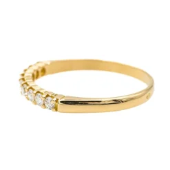 Bague Demi alliance Or jaune Diamant