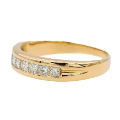 Bague Demi alliance Or jaune Diamant
