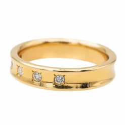 Bague Demi alliance Or jaune Diamant