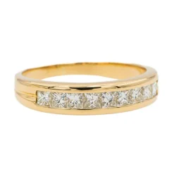 Bague Demi alliance Or jaune Diamant