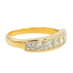 Bague Demi alliance Or jaune Diamant