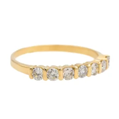 Bague Demi alliance Or jaune Diamant