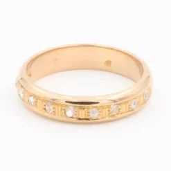 Bague Demi alliance Or rose Diamant