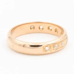 Bague Demi alliance Or rose Diamant
