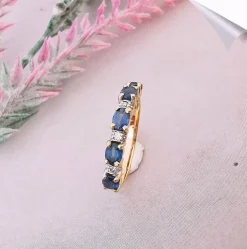 Bague Demi Alliance Saphirs Diamants