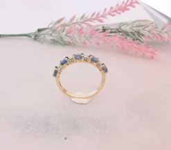 Bague Demi Alliance Saphirs Diamants