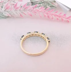 Bague Demi Alliance Saphirs Diamants