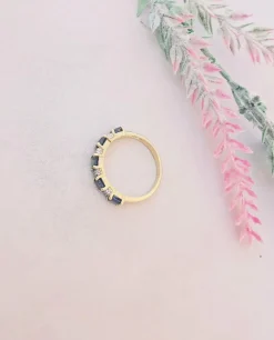 Bague Demi Alliance Saphirs Diamants