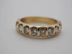 Bague demi tour or jaune diamants