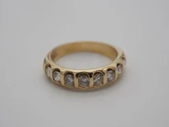Bague demi tour or jaune diamants