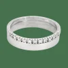 Bague demi-alliance en or blanc et diamants