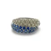 Bague Demi-alliance or blanc saphirs et diamants