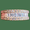 Bague demi-alliance or jaune, diamants baguette, pavage