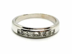 Bague Demie alliance Or blanc Diamant