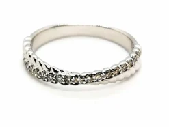 Bague Demie alliance Or blanc Diamant