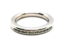 Bague Demie alliance Or blanc Diamant