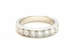Bague Demie alliance Or blanc Diamant